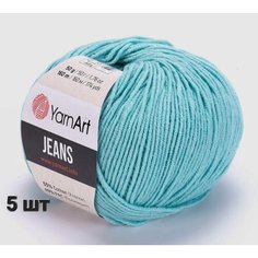 Пряжа YarnArt Jeans Ярнарт джинс Тиффани (81) 5 мотков 50 г/160 м (45% акрил 55 хлопок)