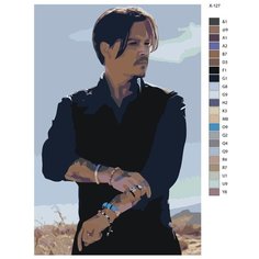Картина по номерам X-127 "Джонни Депп" 80x120 Brushes Paints