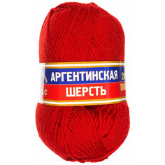 Пряжа Камтекс Аргентинская шерсть красный (46), 100%шерсть, 200м, 100г, 1шт