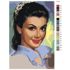 Картина по номерам Z-730 "Портрет девушки в стиле пин-ап" 80x120 Brushes Paints