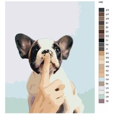 Картина по номерам H40 "Французский бульдог", 70x90 см Brushes Paints