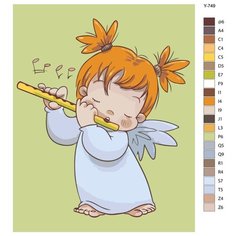Картина по номерам Y-749 "Ангел и флейта" 70x90 Brushes Paints