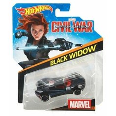 Машинка Hot Wheels тематическая коллекционная оригинал MARVEL BLACK WIDOW черный DHH60