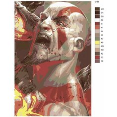 Картина по номерам U-99 "Игра God of War. Кратос" 70x110 см Brushes Paints