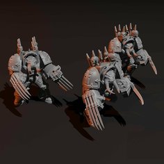 Игровые фигурки Chaos Space Marine Terminators Warhammer 40K 3шт. (Space Marines 40K) (Warhammer, Вархаммер) Нет бренда