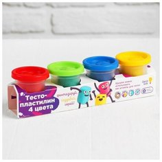 Набор для детского творчества «Тесто-пластилин, 4 цвета» Genio Kids