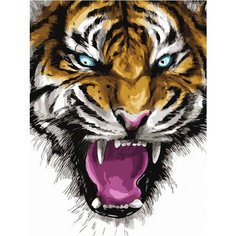 Картина по номерам Ярость тигра 40х50 см Hobby Home