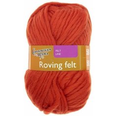 Пряжа для вязания Семеновская Roving Felt (Валя) 100% шерсть, цвет: морковный, 2 мотка по 50 м. / 50 гр.
