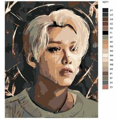 Картина по номерам W-271 "K-pop группа - Stray Kids (Стрей Кидс)" 70x90 Brushes Paints