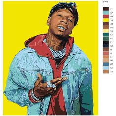 Картина по номерам Z-379 "moneybagg yo" 70x90 Brushes Paints