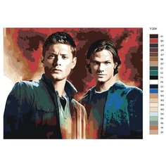 Картина по номерам Y-204 "Сверxъестественное. Джаред Падалеки - Сэм Винчестер, Дженсен Эклс - Дин Винчестер" 70x90 Brushes Paints