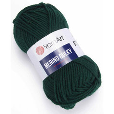 Пряжа Yarnart Merino Bulky темно-зеленый (590), 70%акрил/30%шерсть, 100м, 100г, 1шт