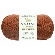 Пряжа Gazzal Happy feet Uni Colors терракот (3560), 75%мериносовая шерсть/25%полиамид, 165м, 50г, 1шт