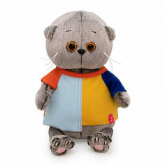 Мягкая игрушка Кот Басик BABY в разноцветной футболке, Budi Basa