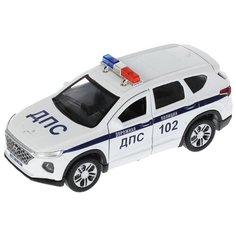 Полицейский автомобиль ТЕХНОПАРК Hyundai Santa Fe ДПС, SANTAFE2-12 1:32, 12 см, белый 