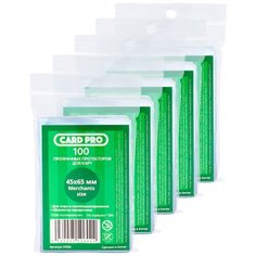 Прозрачные протекторы Card-Pro Merchants Size для настольных игр 45x65 мм (5 пачек по 100 шт.) - для карт Бухта Торговцев