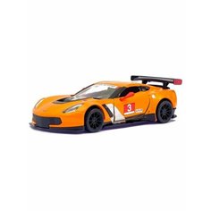 Машинка металлическая 2016 Chevrolet Corvette C7. R Race Car, оранжевый, Kinsmart, инерция, 1:36