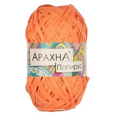 Пряжа ARACHNA "Papyrus" 100% целлюлоза 10 шт. х40г 50м №08 светло-оранжевый