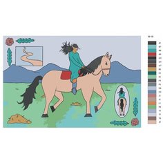 Картина по номерам W-18 "В поле на коне" 60х90 Brushes Paints