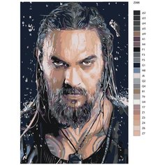 Картина по номерам Z996 "Аквамен-Джейсон Мамоа- Jason Momoa" 50x70 Brushes Paints