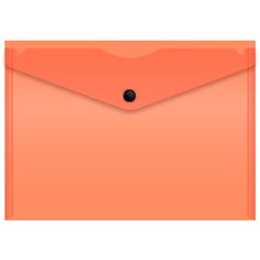 Конверт на кнопке Бюрократ Double Neon DNEPK804A5OR A5 горизонтальный пластик 0.18мм оранжевый