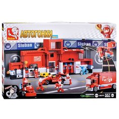 Конструктор пластиковый блочный Автогонки (557 дет.) Нет бренда