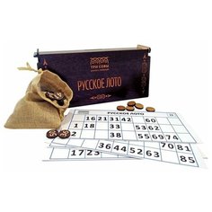 Игра настольная Лото ТРИ совы "Русское лото", с фишками, ХДФ