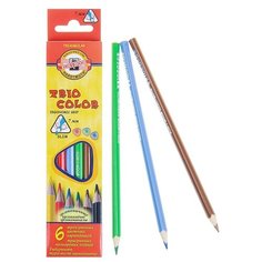 KOH-I-NOOR Карандаши цветные TRIOCOLOR 6 цветов, 3131006004KSRU разноцветный