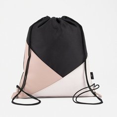 TEXTURA Сумка для обуви на шнурке, цвет чёрный/розовый