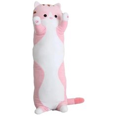 Мягкая игрушка длинный Кот батон, розовый, 50 см IO Shop