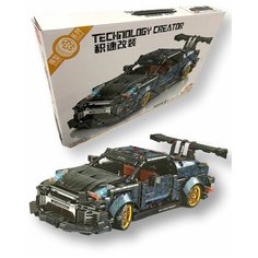 Конструктор/ Technic/ Cars/ Спортивный автомобиль черный/ 681 деталей Zhbo