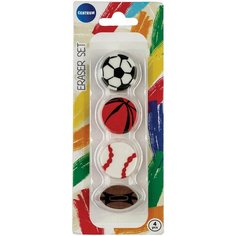 Набор ластиков 4 штуки Centrum из синтет. каучука "мячи" 18x7x1.2 см в блистере, Арт. 89807