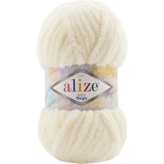 Пряжа для вязания ALIZE Softy Mega, 100г, 70м (100% микрополиэстер) (62 кремовый), 5 мотков