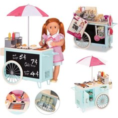 Our Generation Retro Hot Dog Cart/ РЕТРО ТЕЛЕЖКА ДЛЯ ХОТ-ДОГОВ/ мебель для кукол BD67040Z