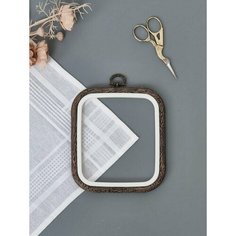 Пяльцы-рамка каучуковые 12,5х14,5 см, высота 10 мм, цвет: коричневый, Nurge