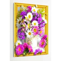 Алмазная мозаика "Цветы полевые, ромашки" "Раскрасим сами"