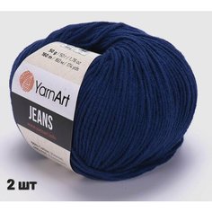 Пряжа YarnArt Jeans Ярнарт джинс Глубокий синий (54) 2 мотка 50 г/160 м (45% акрил 55 хлопок)