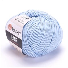 Пряжа YarnArt Jeans Ярнарт джинс Нежно-голубой (75) 3 мотка 50 г/160 м (45% акрил 55 хлопок)