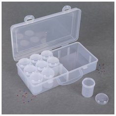 Queen fair Контейнер для декора, 9 баночек, 26 × 13 × 6 см, 20 гр, цвет прозрачный