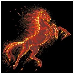 Алмазная мозаика "Огненный конь", 40x40, см, Паутинка