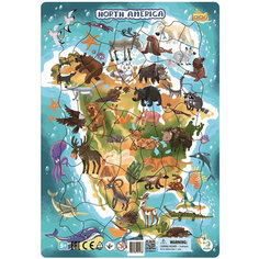 Пазл-головоломка в рамке"Северная Америка", 53 уникальные детали Dodo