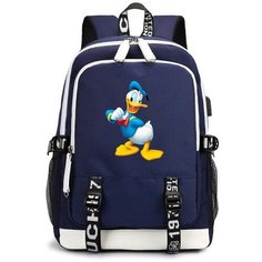 Рюкзак Дональд Дак (Mickey Mouse) синий с USB-портом №5 Noname