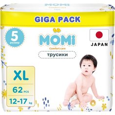 MOMI COMFORT CARE трусики-подгузники XL (12-17 кг) GIGA, 62 шт