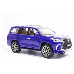 Машинка металлическая модель Лексус Lexus LX 570 1:24 21 см Синий, инерционная со световыми и звуковыми эффектами Neposeda Toys