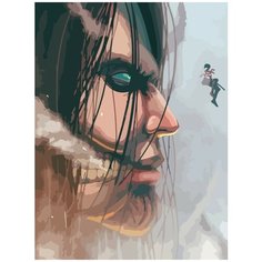 Картина по номерам на холсте Аниме Атака Титанов (Леви Аккерман, Эрен Йегер) - 7421 В 30x40