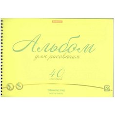 Альбом для рисования с пластиковой обложкой на спирали ErichKrause Neon желтый, А4, 40 листов (2 шт.)