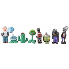Набор фигурок "Зомби против Растений" 8шт / "Plants vs Zombies" / Игрушки коллекционные Geek Plaсe