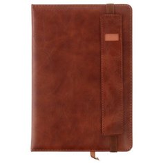 Ежедневник недатированный А5, 116 листов в клетку, на резинке, обложка кожзам, микс Noname