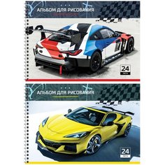 Альбом для рисования 24л, А4, на гребне ArtSpace "Авто. Тачки", эконом - 12 шт. Спейс