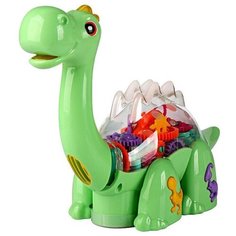 Развивающая игрушка Динозавр / прозрачный корпус / движущиеся шестеренки внутри, свет, звук без бренда
